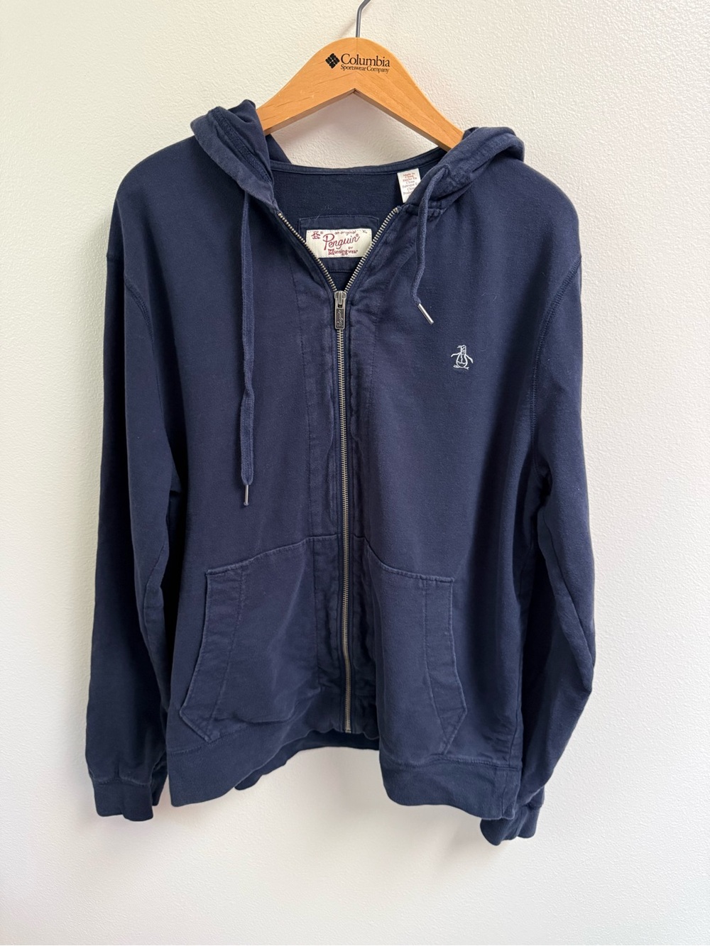 Original Penguin Navy Full-Zip Hooded Shirt Jacket